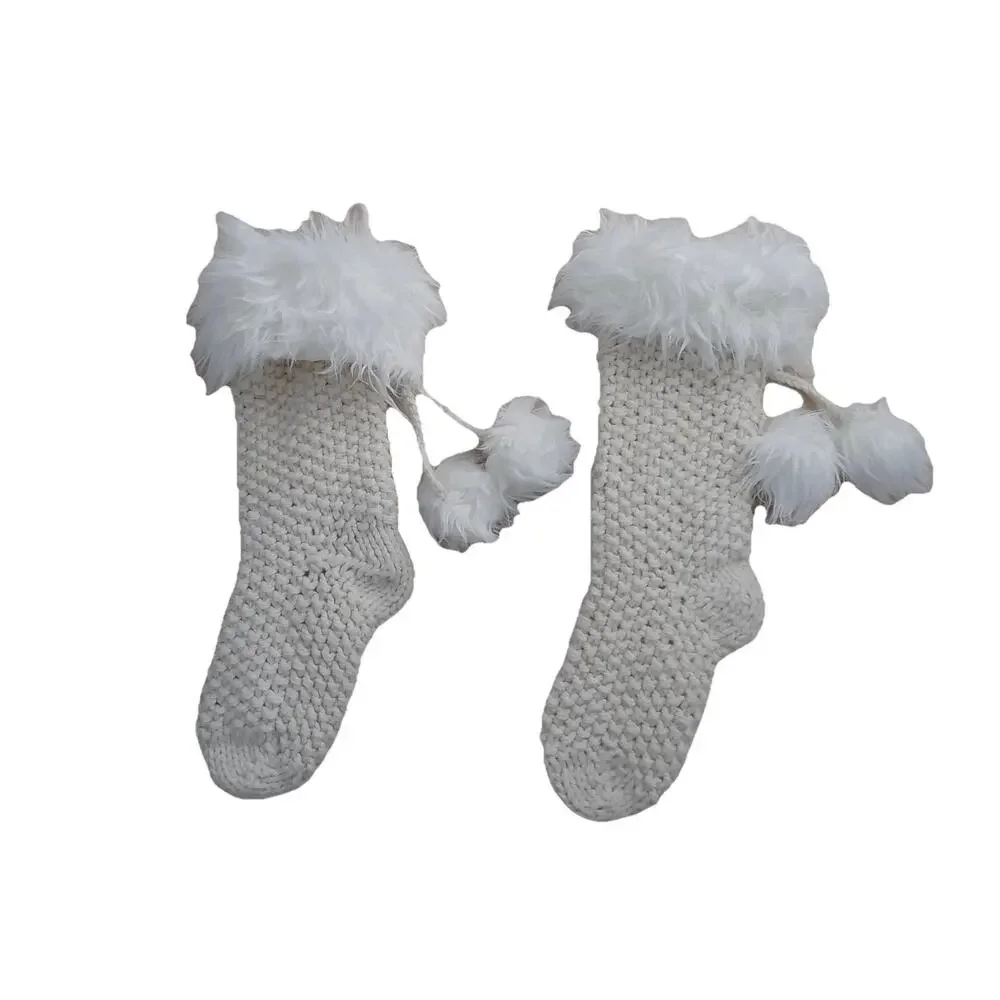 Lot of 2 Pottery Barn chunky knit Christmas stockings